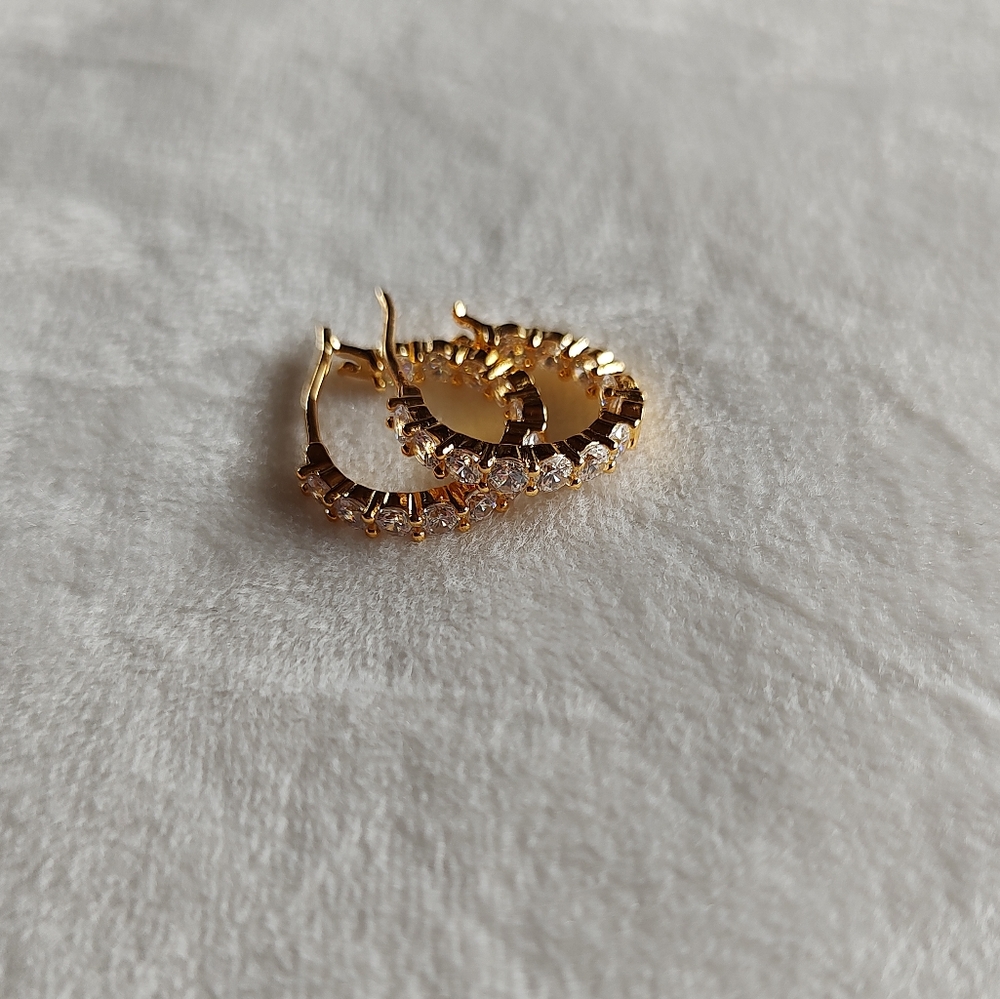 Cubic Zirconia Hoop Earrings